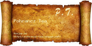Pohrancz Tea névjegykártya